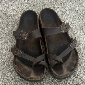 Birkenstock Dark Brown Leather Sandals